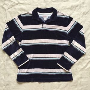 Hollister retro vintage look velour striped shirt